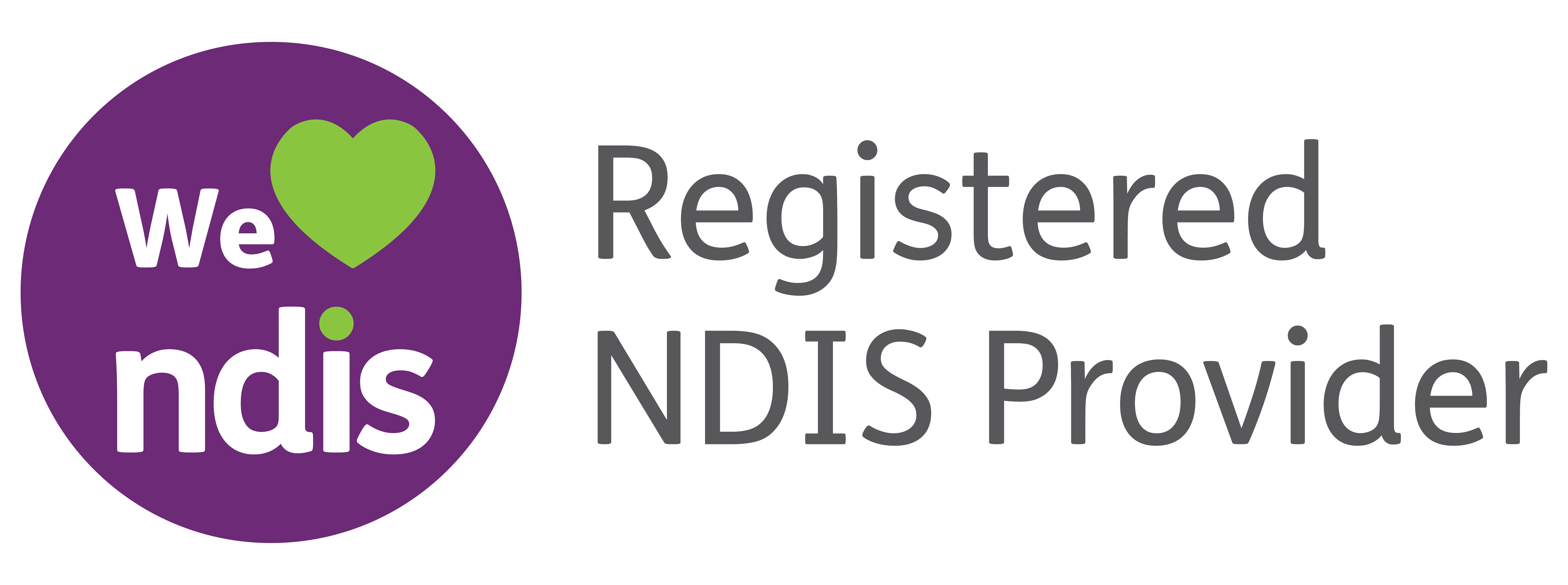 We heart NDIS Registered provider logo - Long